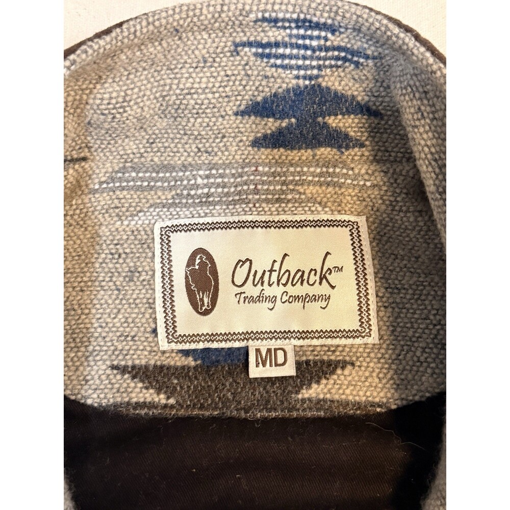 Vintage Aztec Wool Vest Pull Over-Size M Outback Trading Co. Western Wear Aztec - Picture 6 of 14